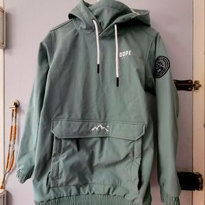 DOPE womens xs soft shell spring jacket used.